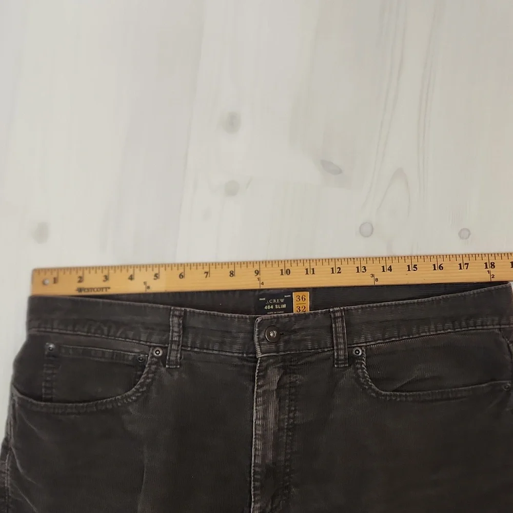 ​J.CREW 484 Slim Fit Corduroy Pants 36x32 Dark Grey Charcoal Preppy Minimalist